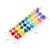 Liczydło drewniane sorter cyfry montessori 3w1 13x36cm